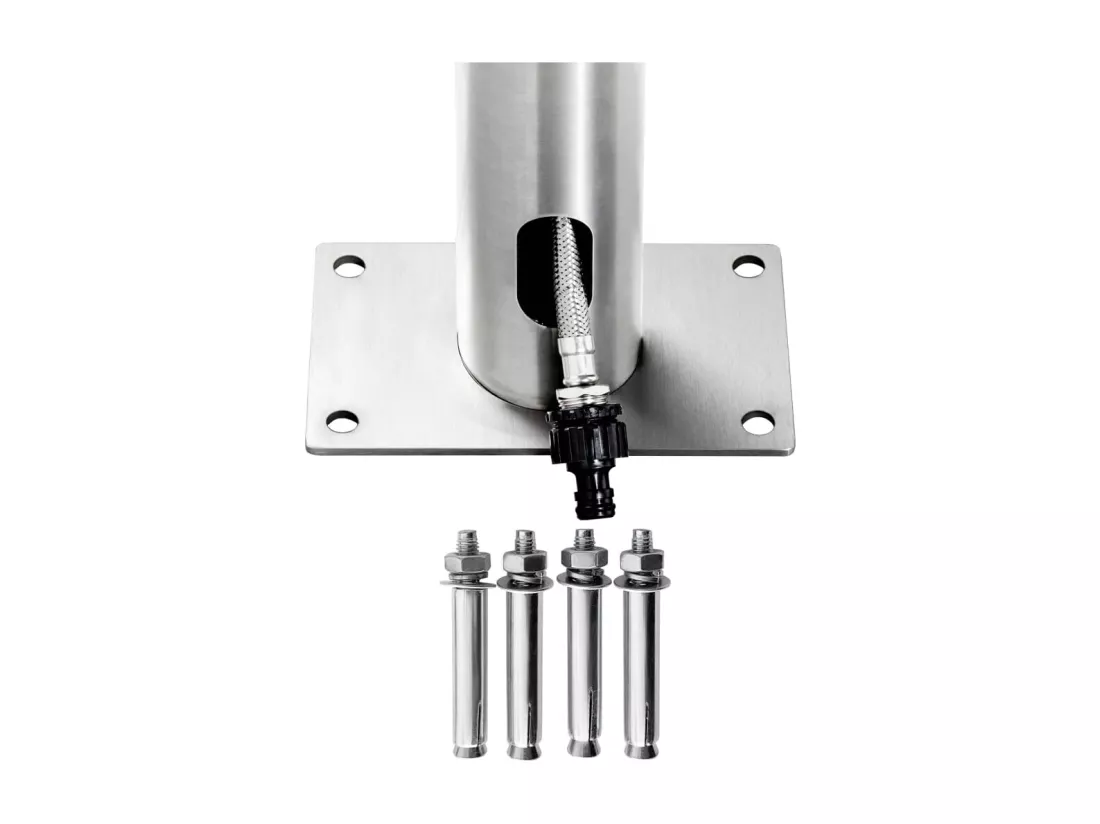 Prolenta Premium - Douche de jardin avec base marron 220 cm Acier inoxydable
