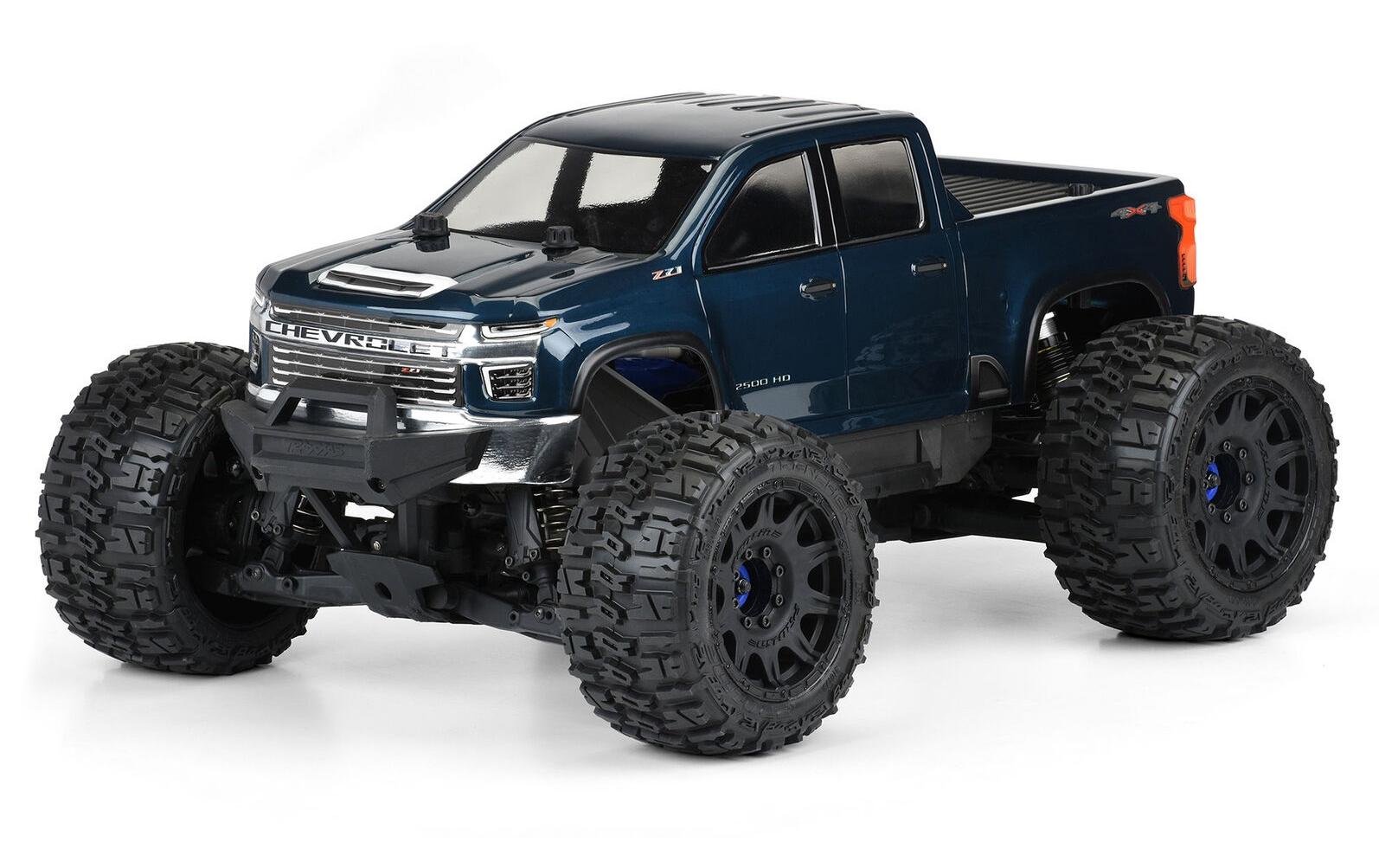 Karosserie Chevy Silverado 2021 unlackiert, 1:8Karosserie zu Traxxas E-REVO 2.0 & MAXX