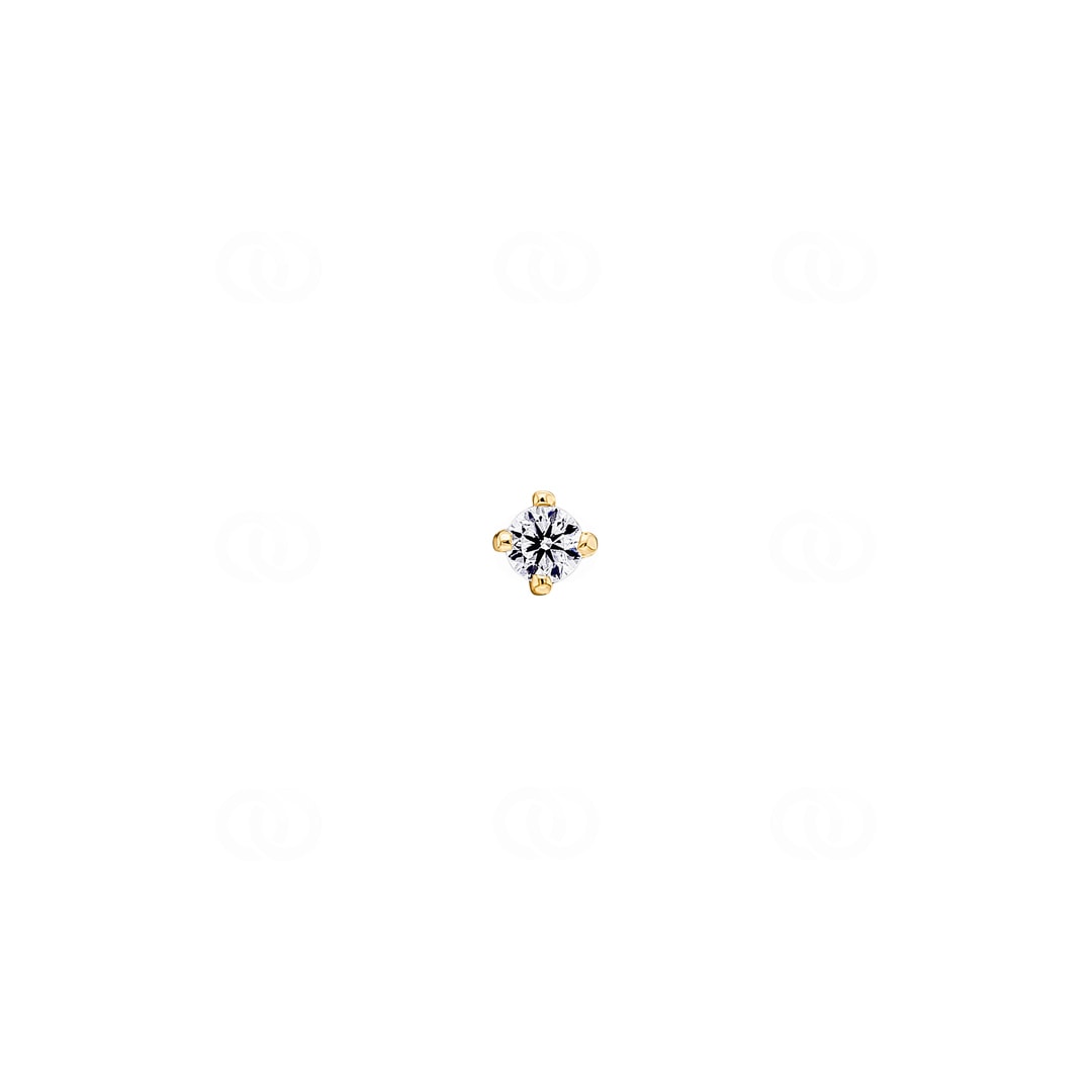 Ohrpiercing 750/18 K Gelbgold mit Zirkonia