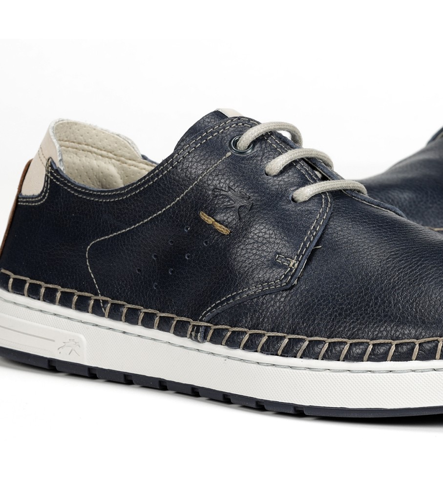 Sapatos de couro Fluchos F1715 Azul Escuro