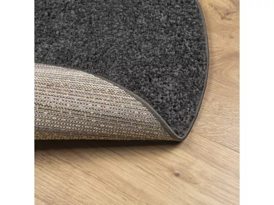 Tapis shaggy à poils longs moderne anthracite ø 80 cm