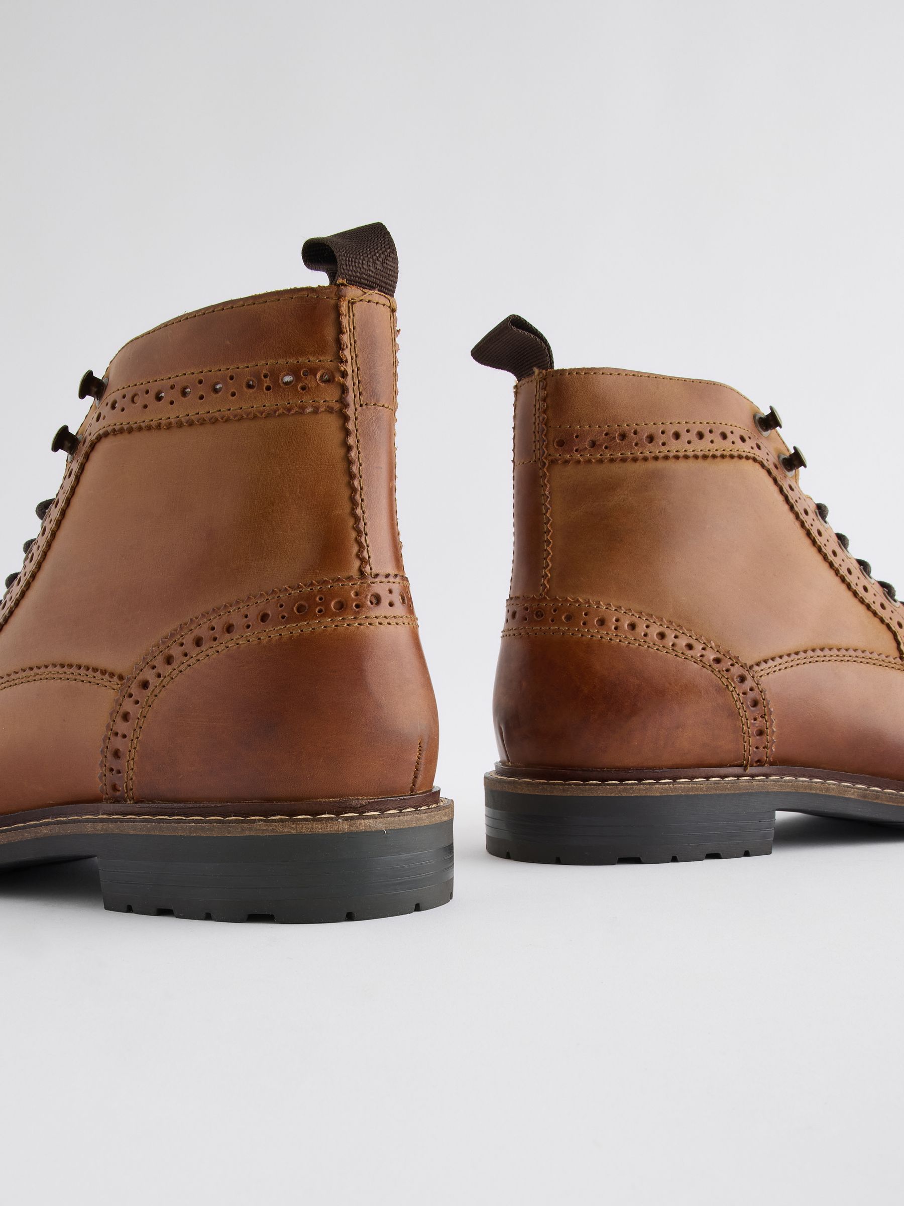 Lichtbruin - Leren brogue laarzen