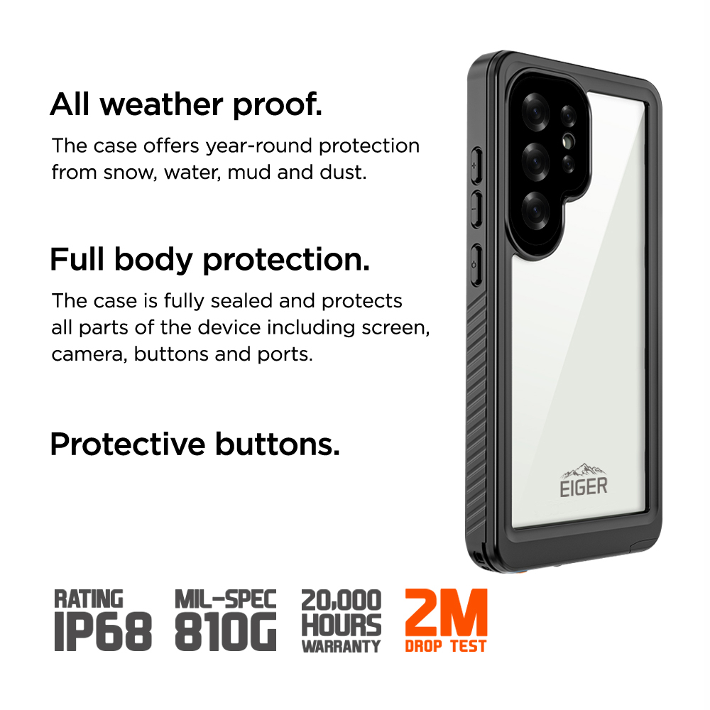 Samsung Galaxy S25 Ultra Avalanche Case Wasserfeste Outdoor Schutz Hülle IP68 (EGCA00735) - Schwarz