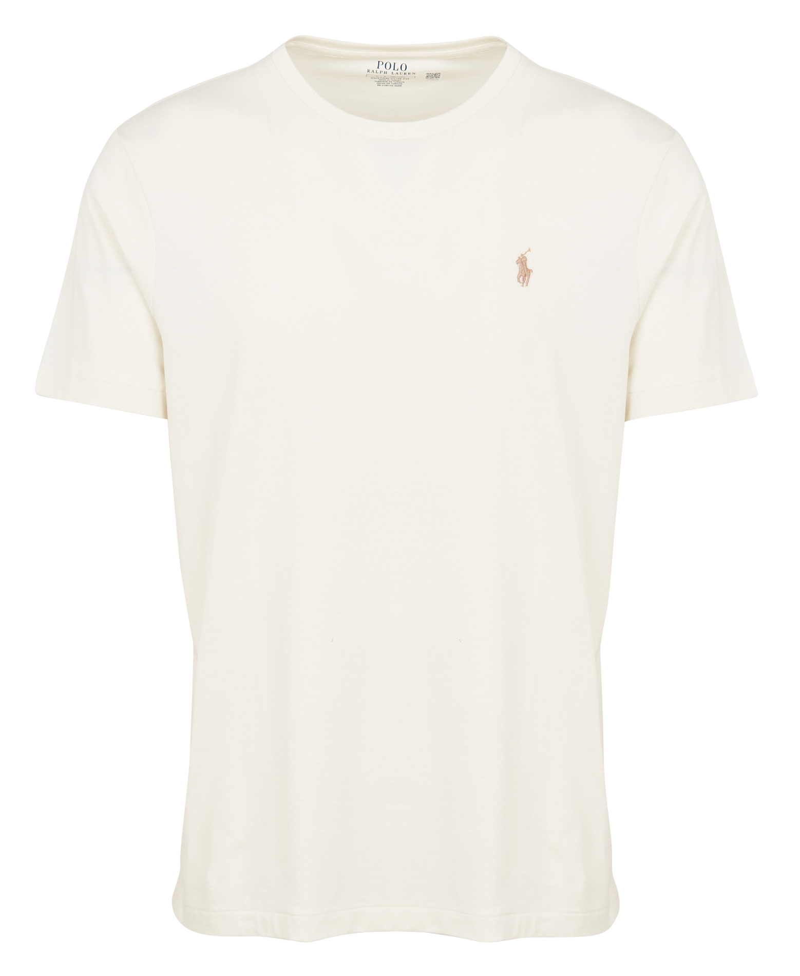 Tee-shirt col rond slim-fit en coton | Beige