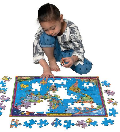 Eeboo Puzzlespiel - 100 Teile - Weltkarte