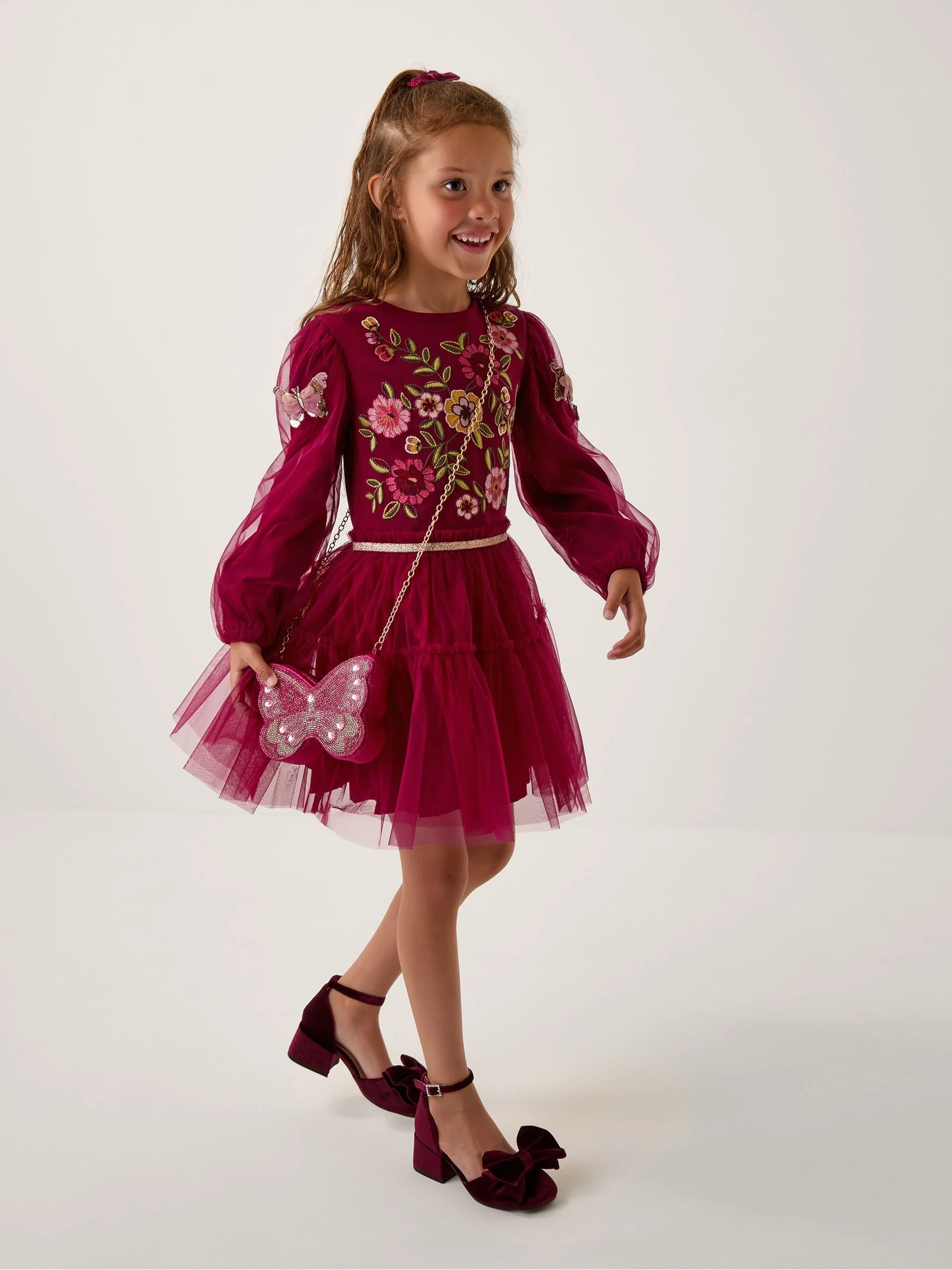 Monsoon Floral Embroidered Butterfly Disco Dress