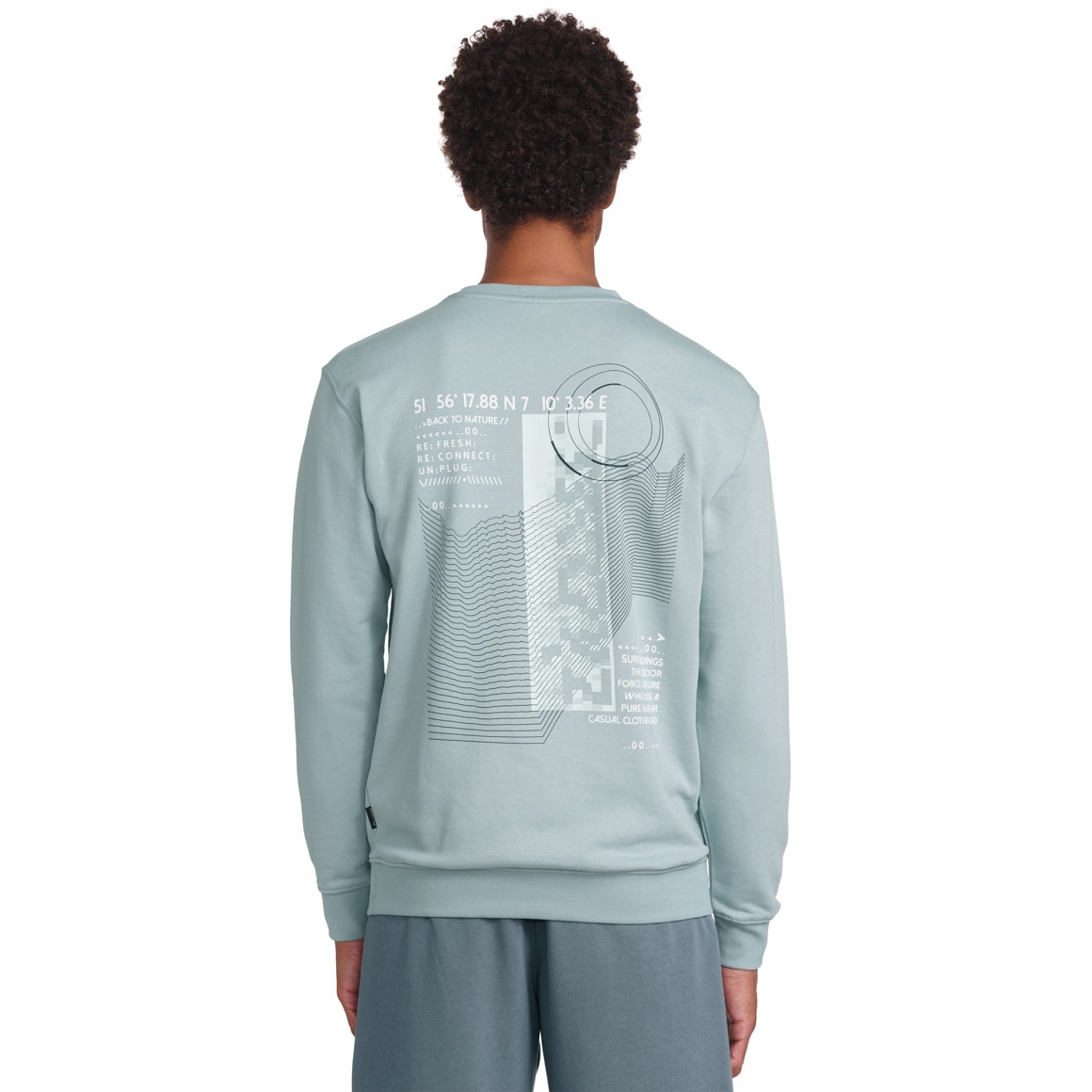 VanVaan Denim Herren Sweatshirt mit Backprint türkis