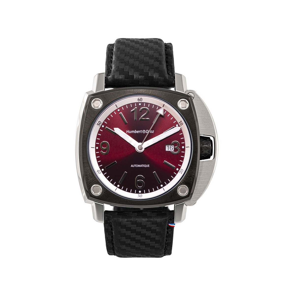 Montre HUMBERT-DROZ hd11 homme automatique, bracelet cuir noir