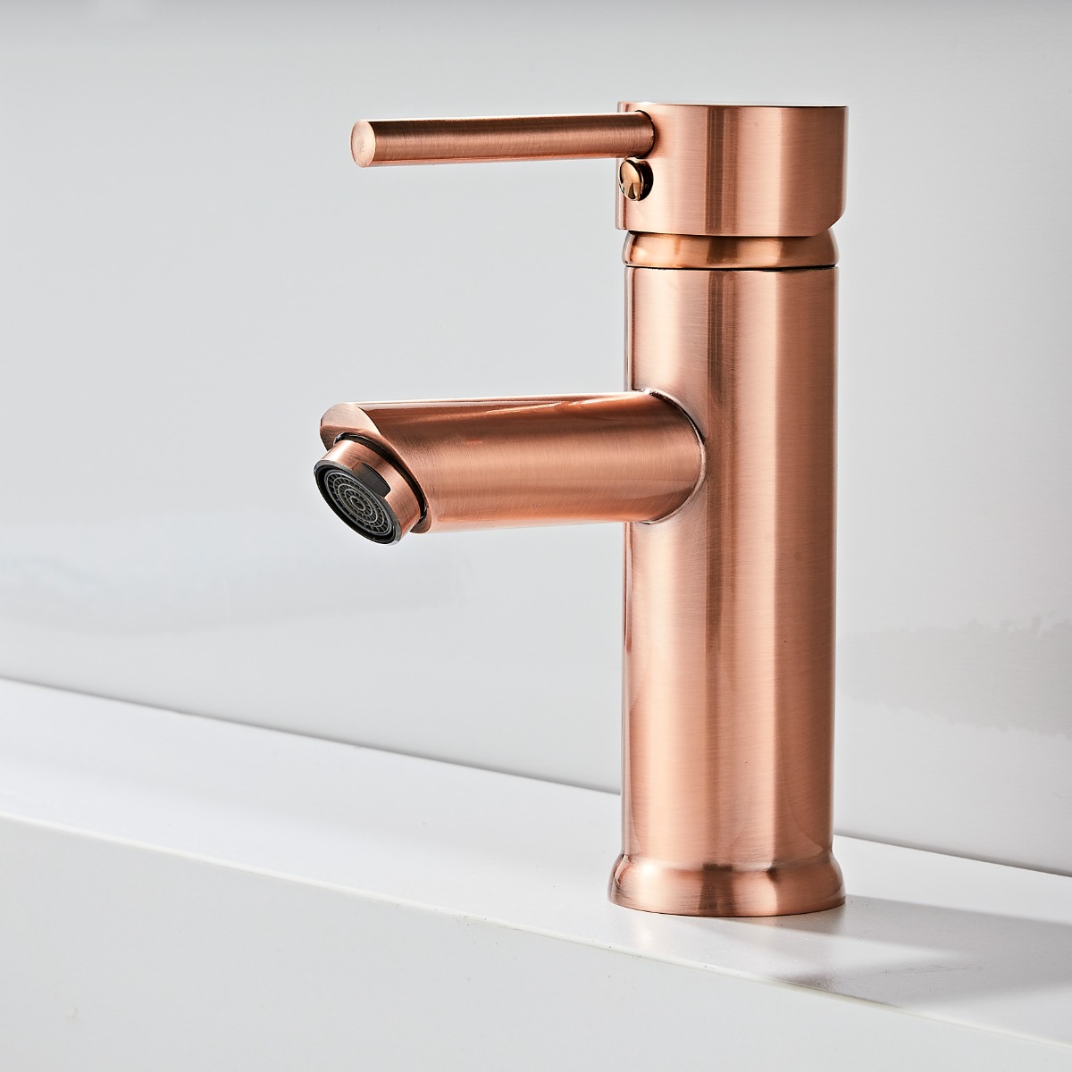 Saniclear Copper wastafelkraan met eenhendel bediening geborsteld koper