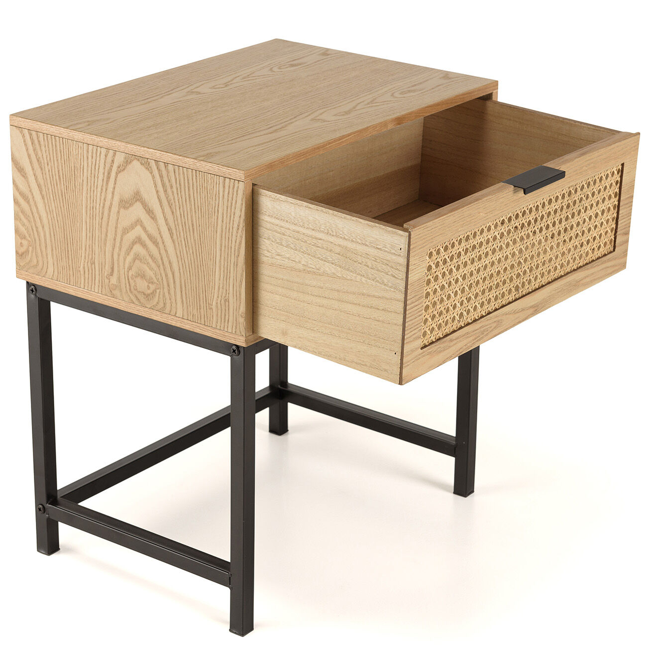 Macabane Chevet 1 tiroir rotin Marceau - 48x34x55 cm
