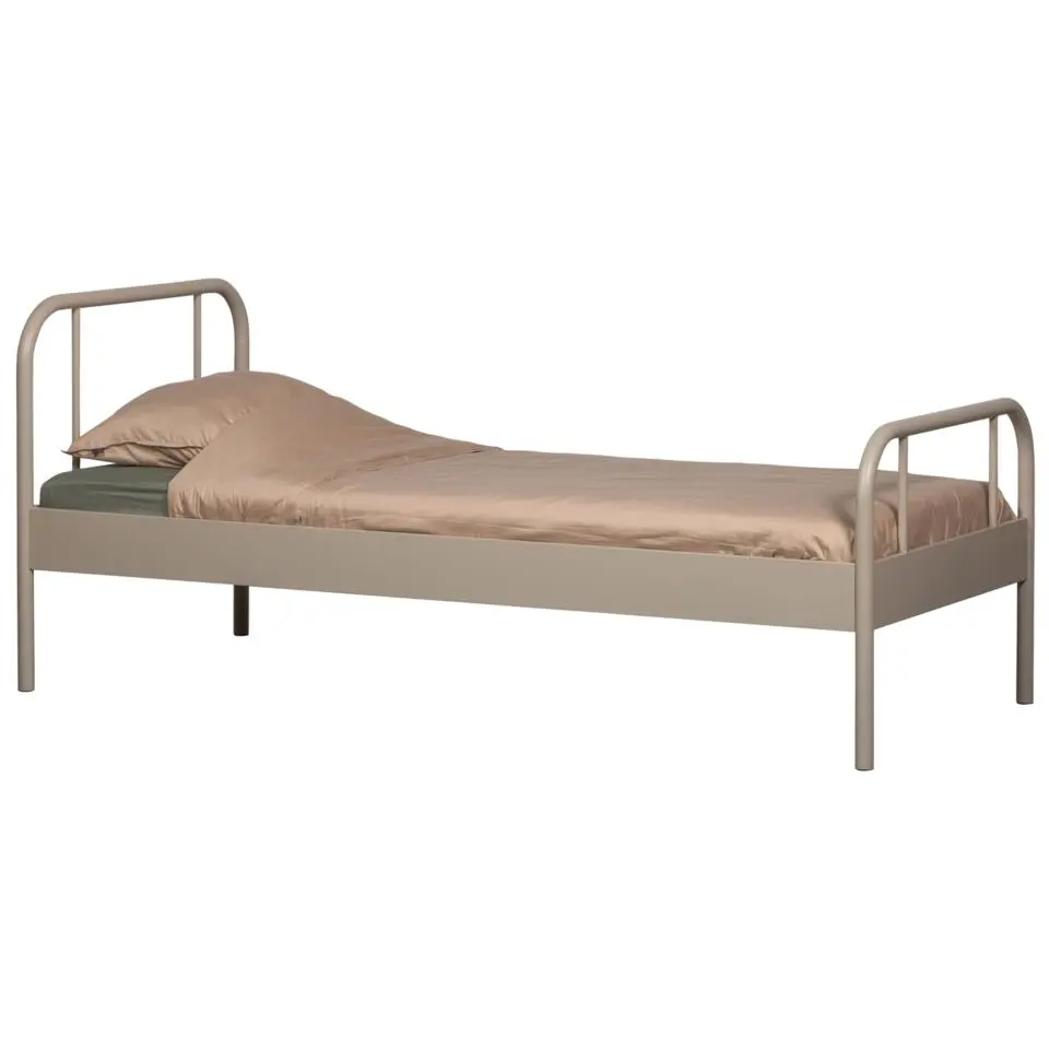 WOOOD Mata 1-Persoonsbed - Metaal - Zand - 90x208x95