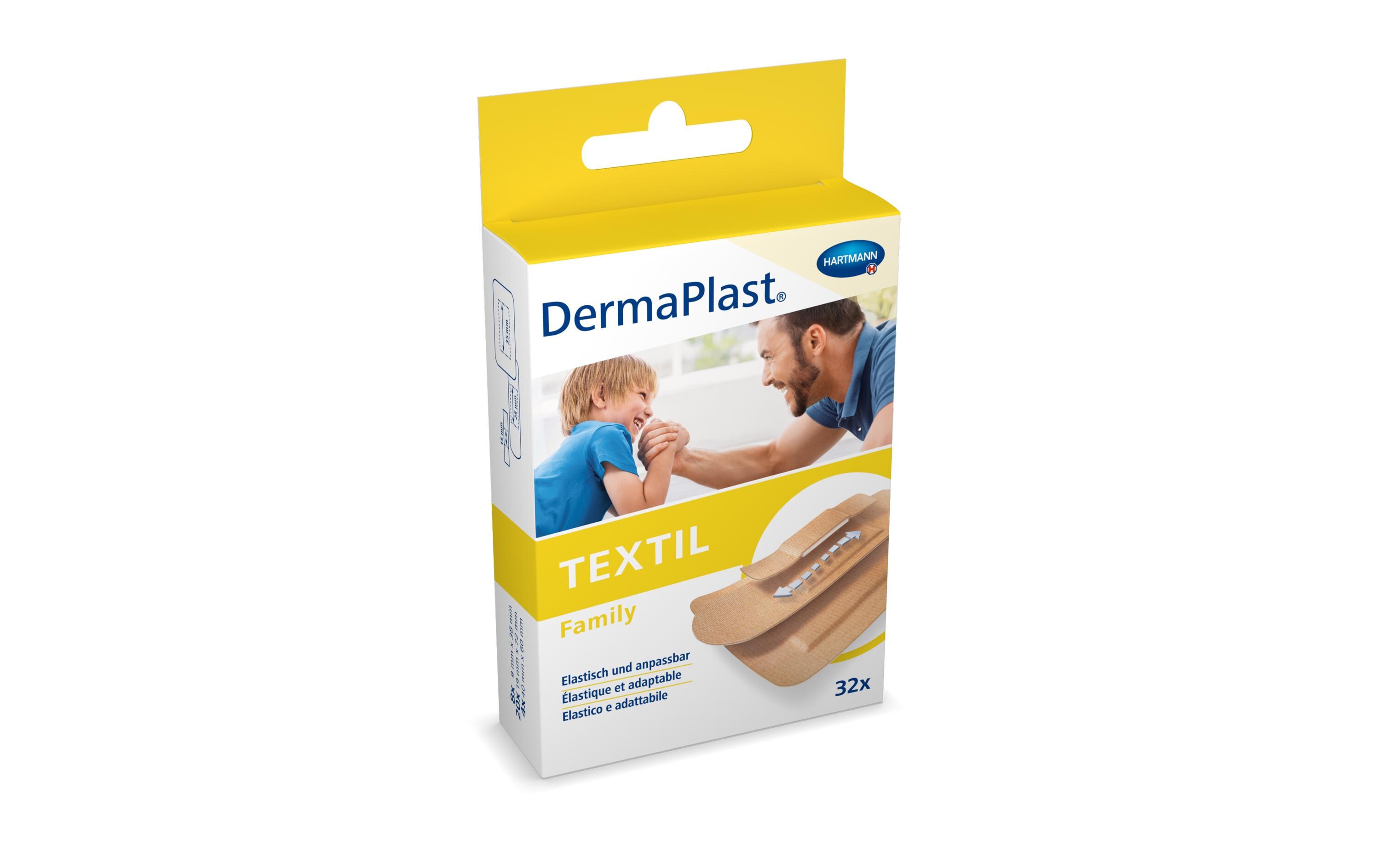 Wundpflaster Textil Family 32 StückHypoallergenes Pflaster in verschiedenen Grösse, Familienpackung