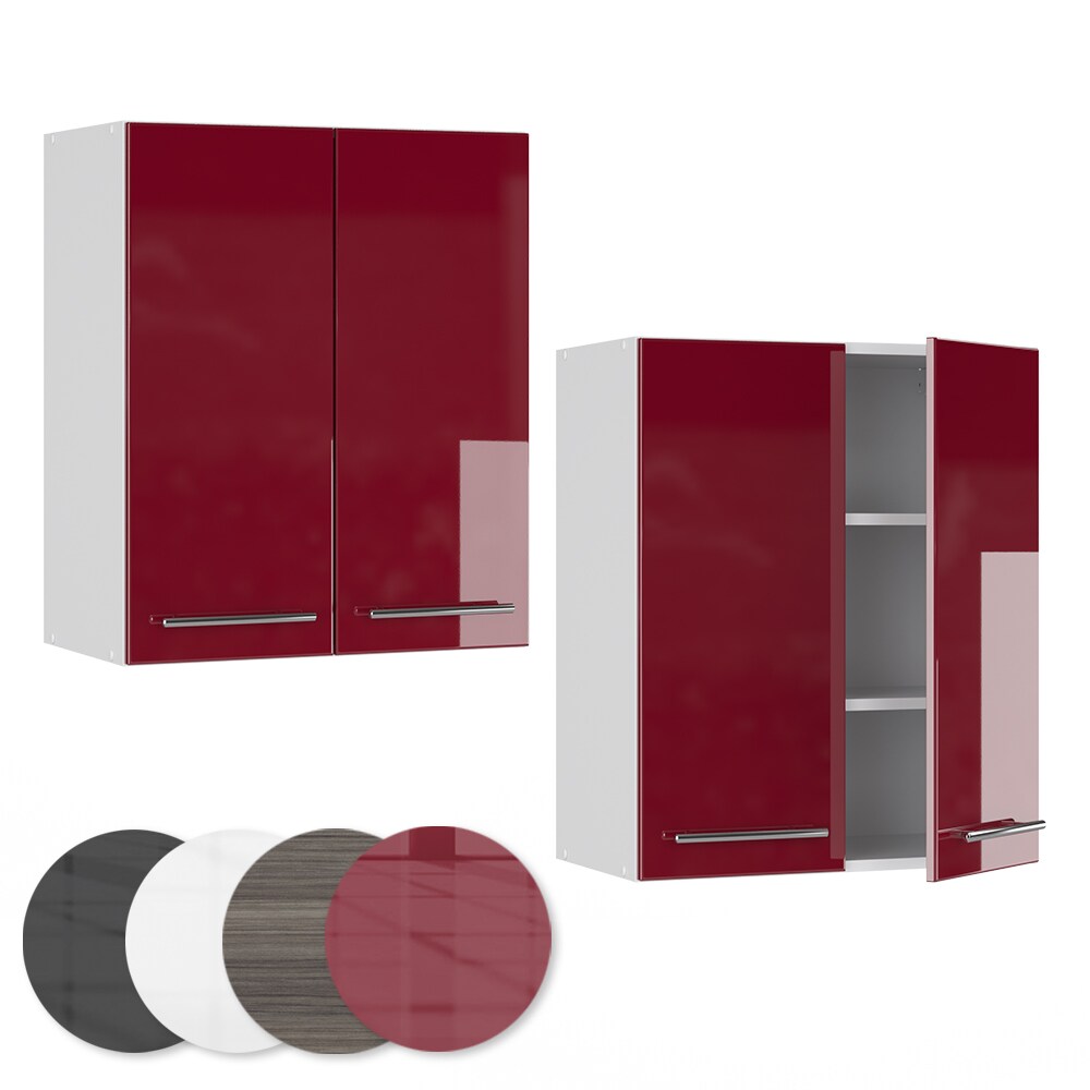 VICCO Hängeschrank 60 cm Bordeaux Hochglanz Küchenschrank Hängeschrank Küchenzeile Fame-Line