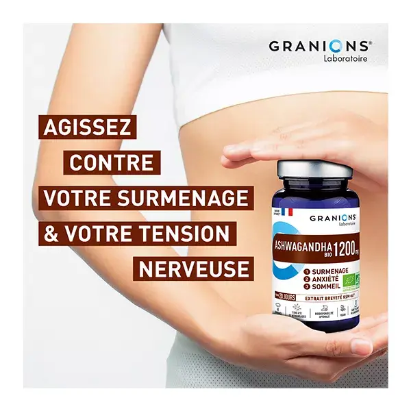 Granions Ashwagandha Pillbox 1200 mg Orgânico 60 Comprimidos