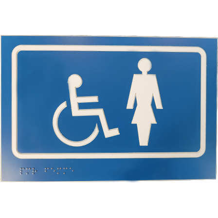 Panneau Picto PMR et FEMME en relief et braille