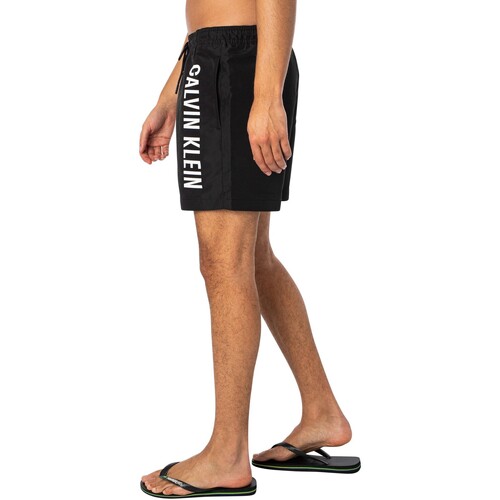 Calvin Klein Jeans - Shorts De Baño Con Cordones Medianos Negro
