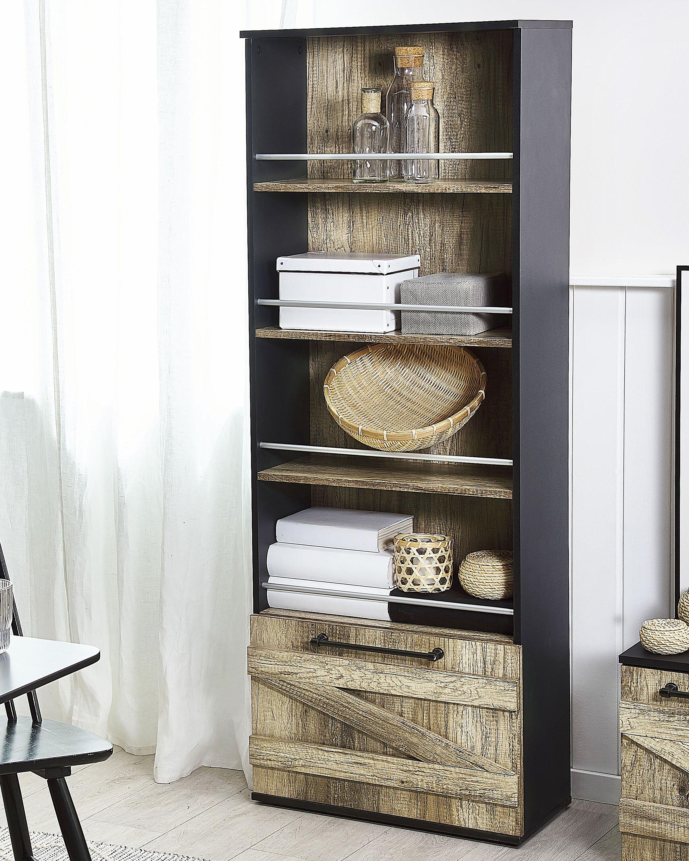 Boekenkast met 4 planken SALTER 163 cm Bruin/zwart