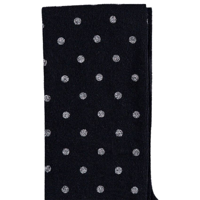Collants épais à pois argentés all-over - Noir