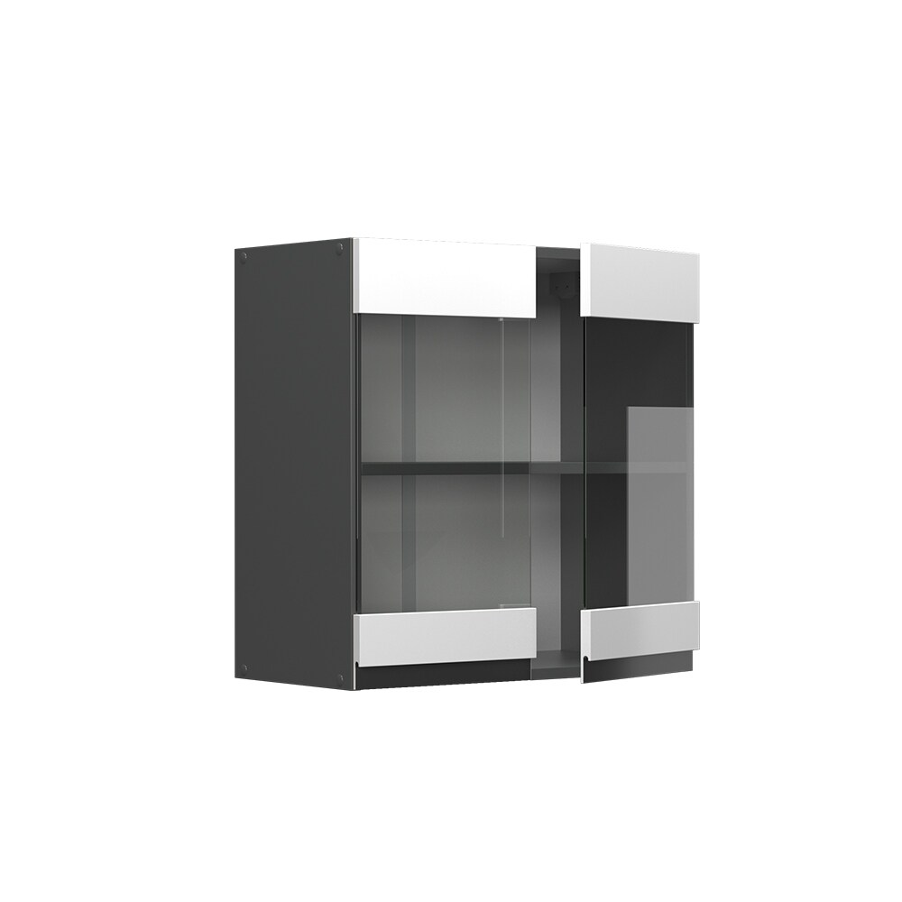 Vicco Glashängeschrank Küchenschrank Küchenmöbel R-Line J-Shape Anthrazit Weiß 60 cm modern