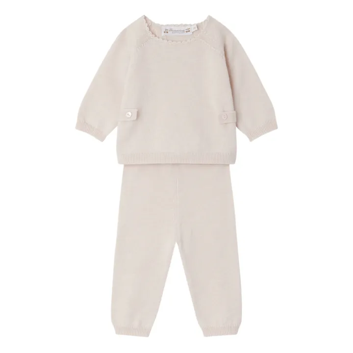 Bonpoint Pull + Pantalon Laine Bamba | Rose poudré