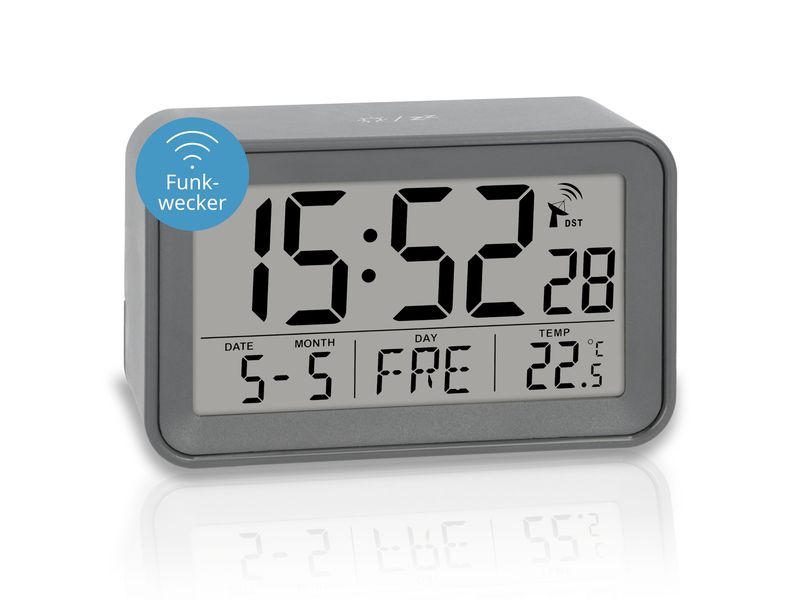 ADE Funkwecker mit Kalender Wecker mit digitaler Anzeige