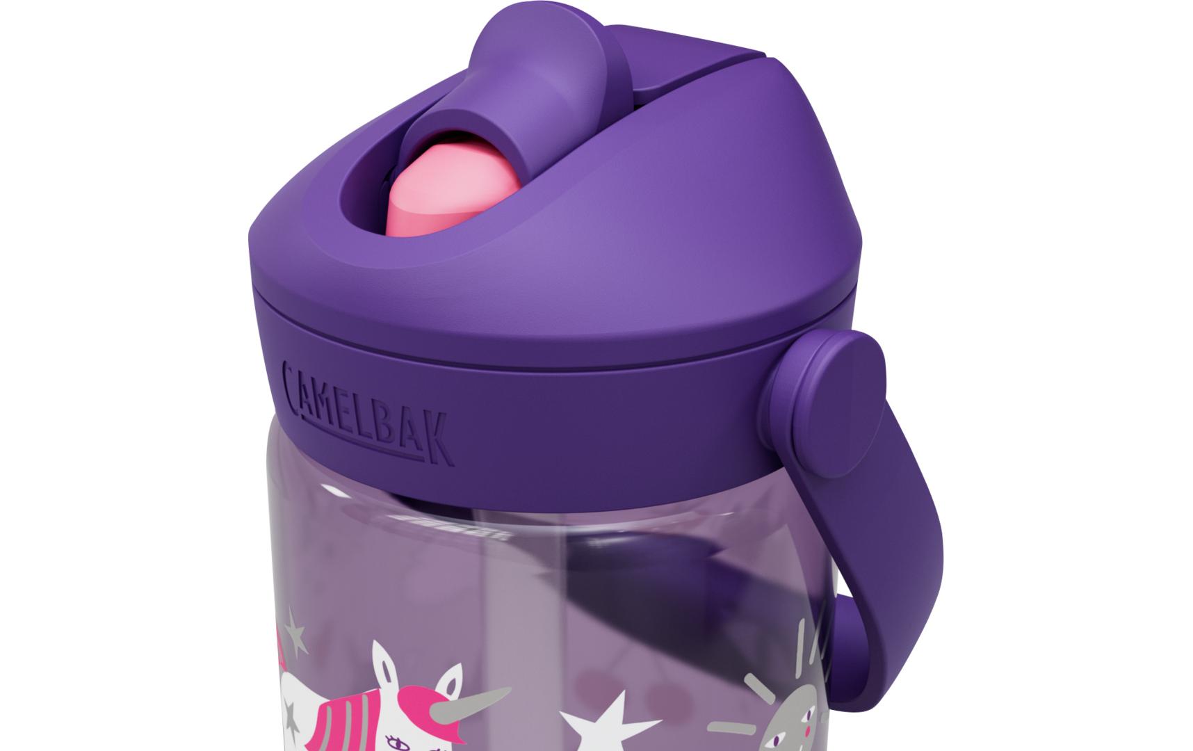 Trinkflasche Thrive Flip Straw Kids unicorn party 400 mlFlasche aus Tritan für Kinder