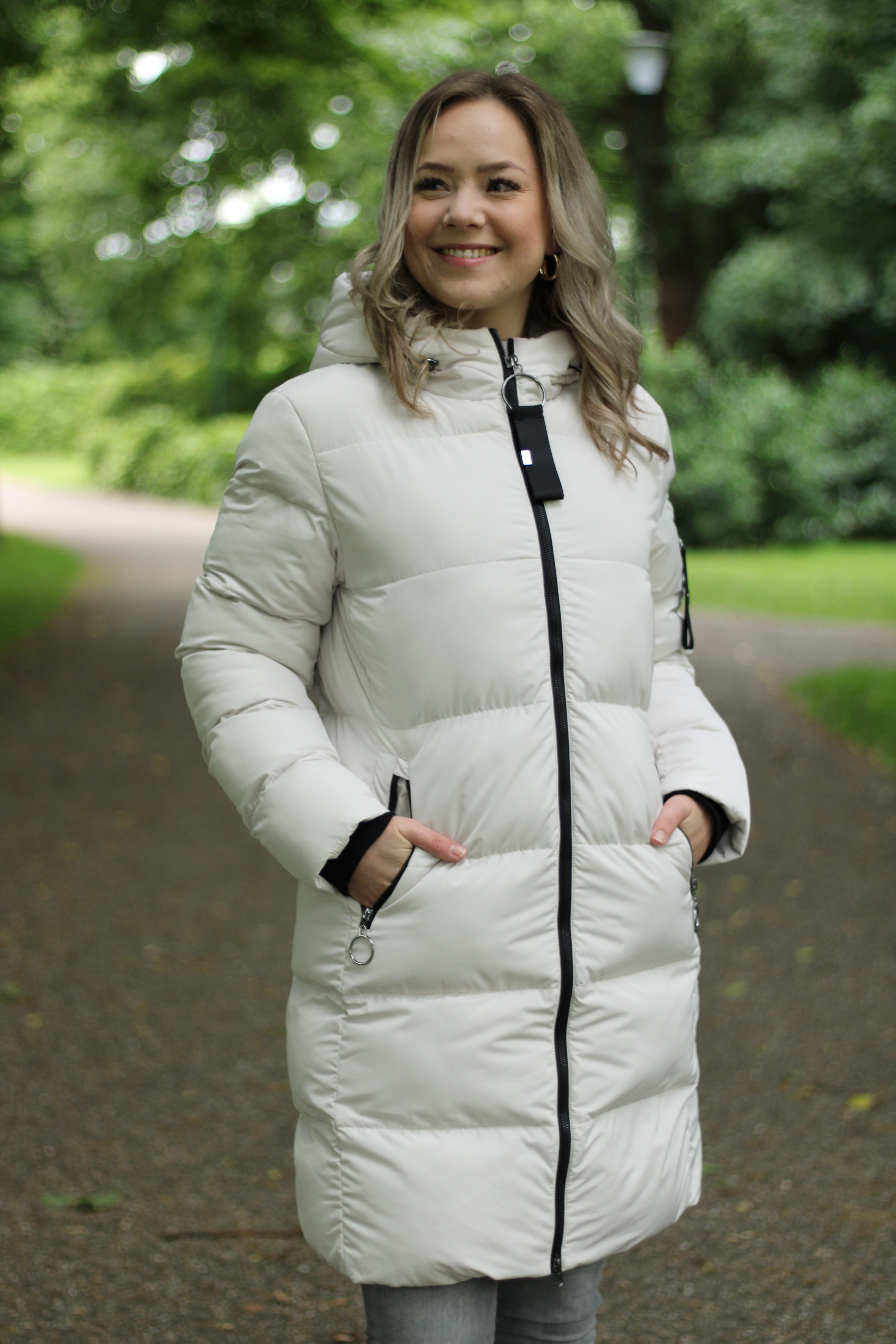 Rino & Pelle - Jade Long Padded Hooded Coat - Stone