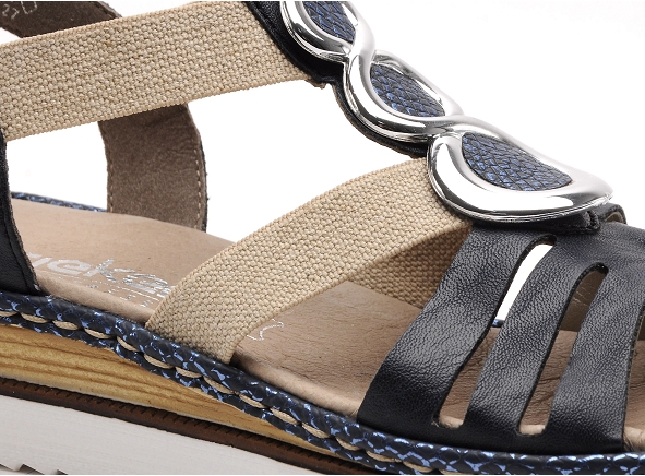 Rieker nu pieds plats femme 679l4 bleu