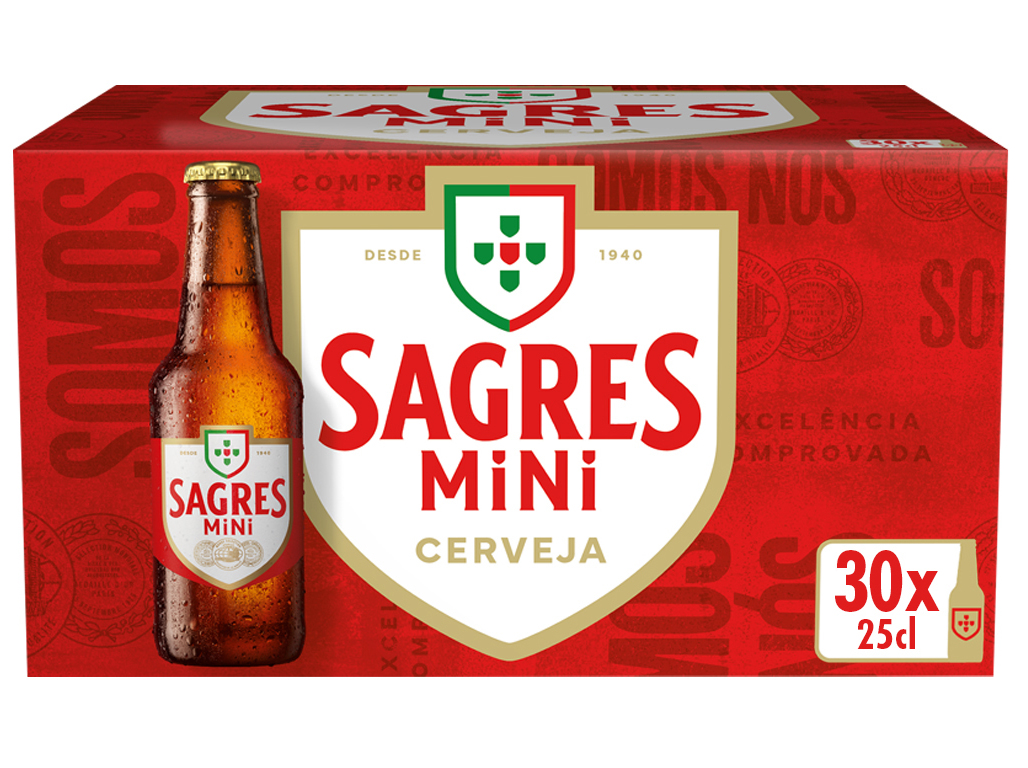CERVEJA SAGRES BRANCA MINI 30X0.25L