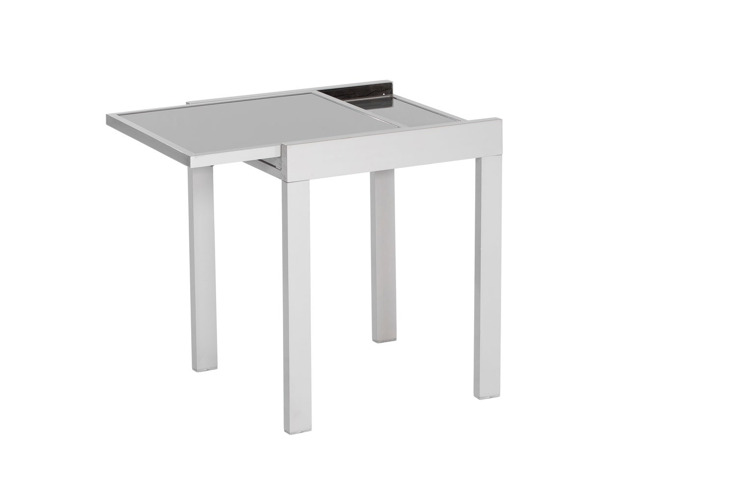 Balkon uitschuifbare tafel, 65 (130) x 65 cm, zilver