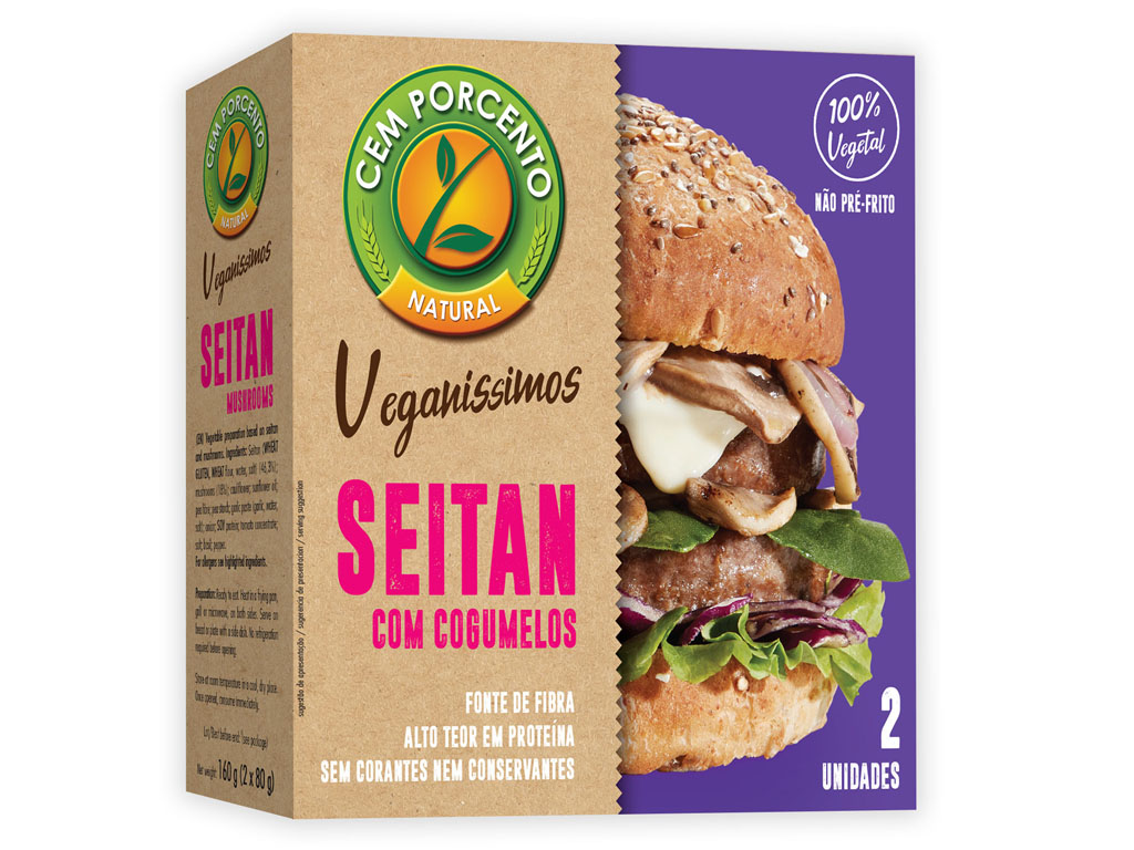 HAMBURGUER CEM PORCENTO VEGANÍSSIMO COGUMELOS 160G