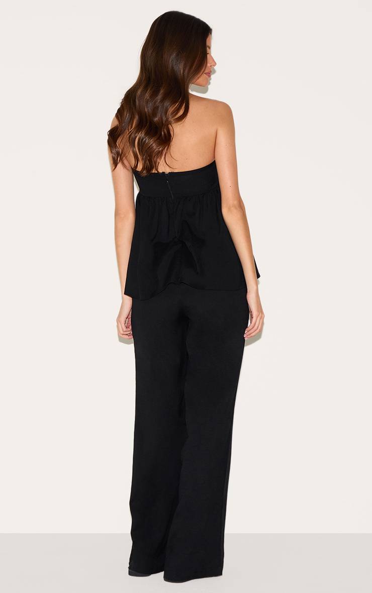 Noir Combinaison Bustier À Détail Péplum