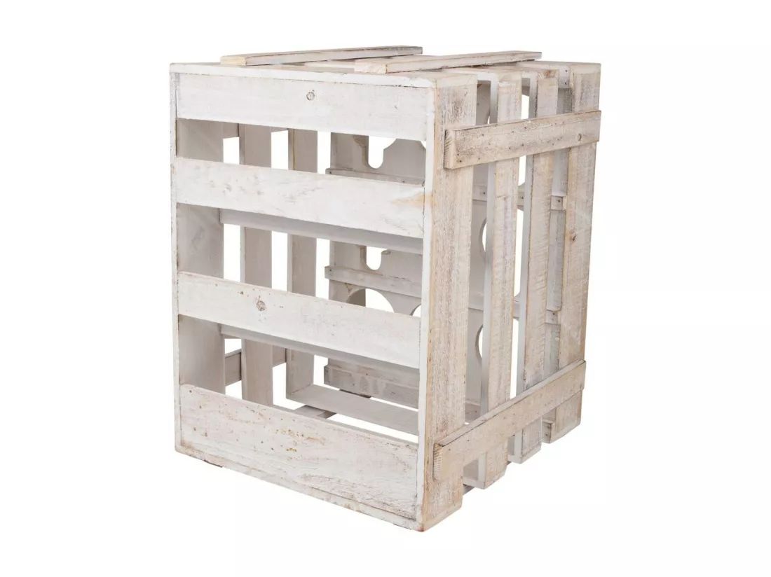 Tiroir casier à bouteilles en bois marron 33x32x43h