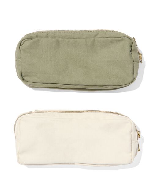 trousse avec double zip lin