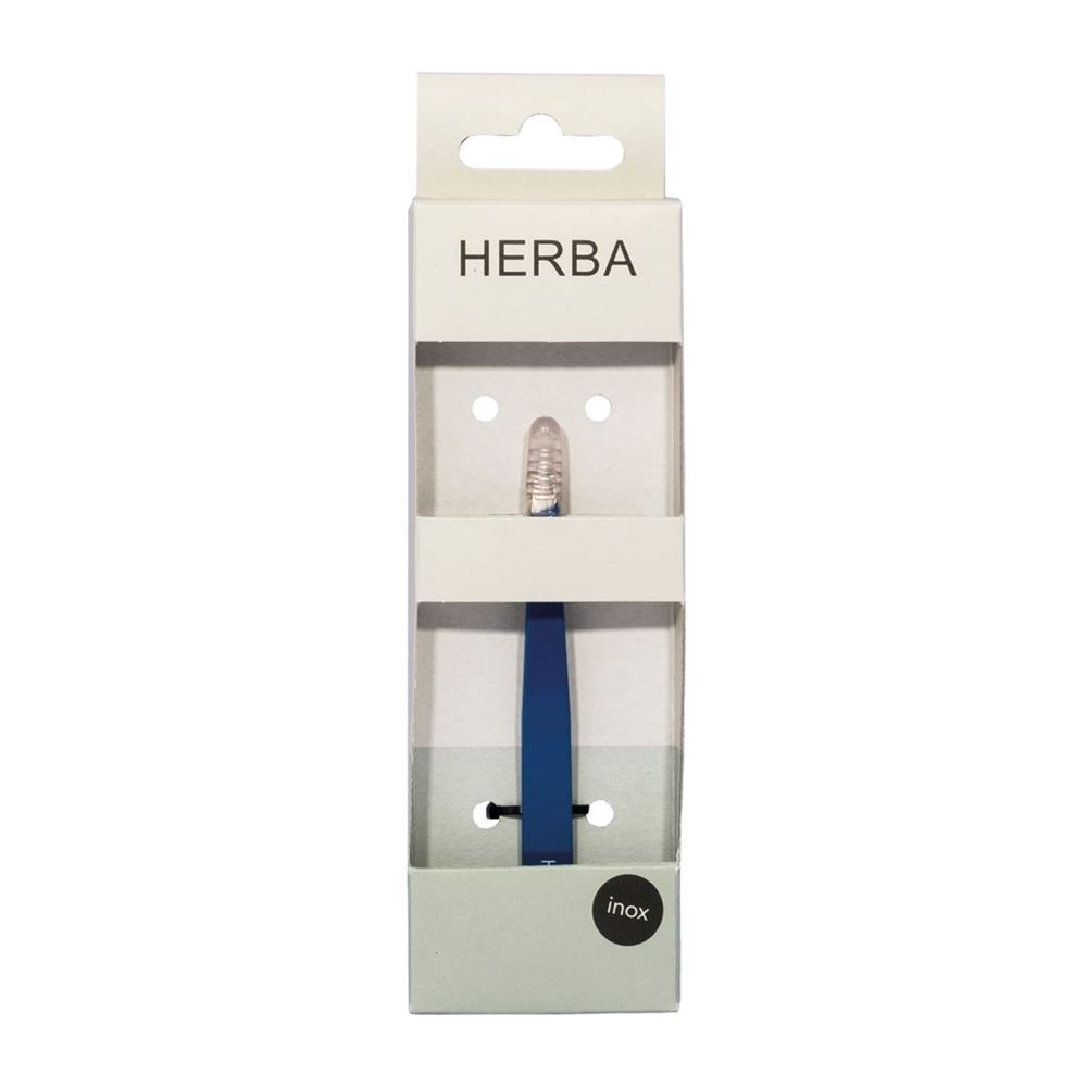 HERBA Pinzette<br>1 Stück, schräg Inox blau