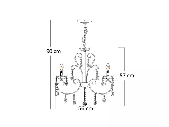 Lustre cristal or rose - Pavia