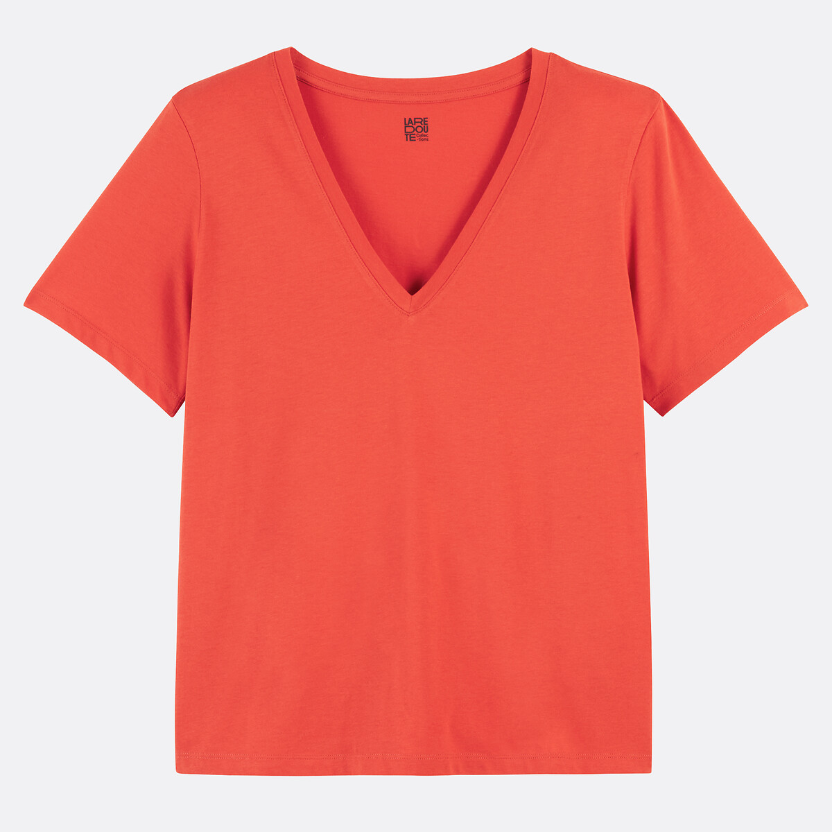 COLEÇÃO LA REDOUTE<br>Camiseta folgada com decote em V e mangas curtas