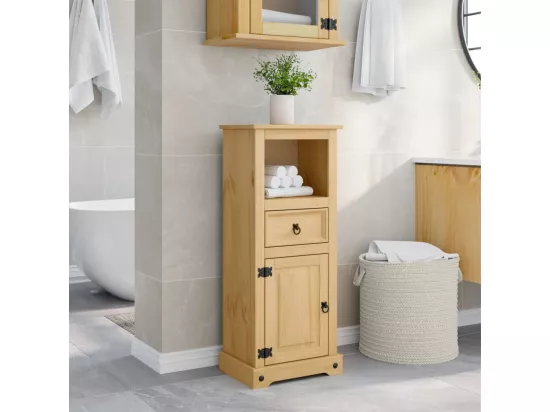 Armoire de salle de bain Corona 45x33x110 cm bois de pin massif