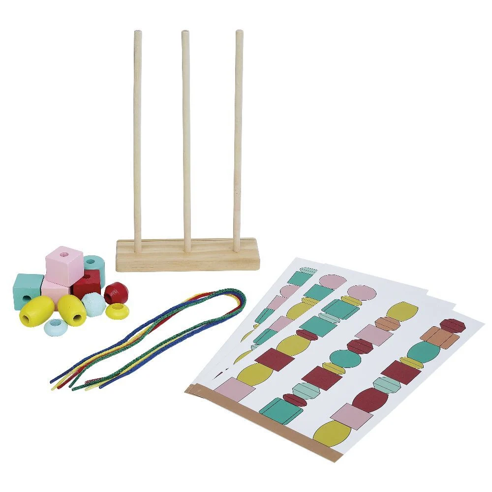 Jeu de perles en bois type Montessori 2 en 1