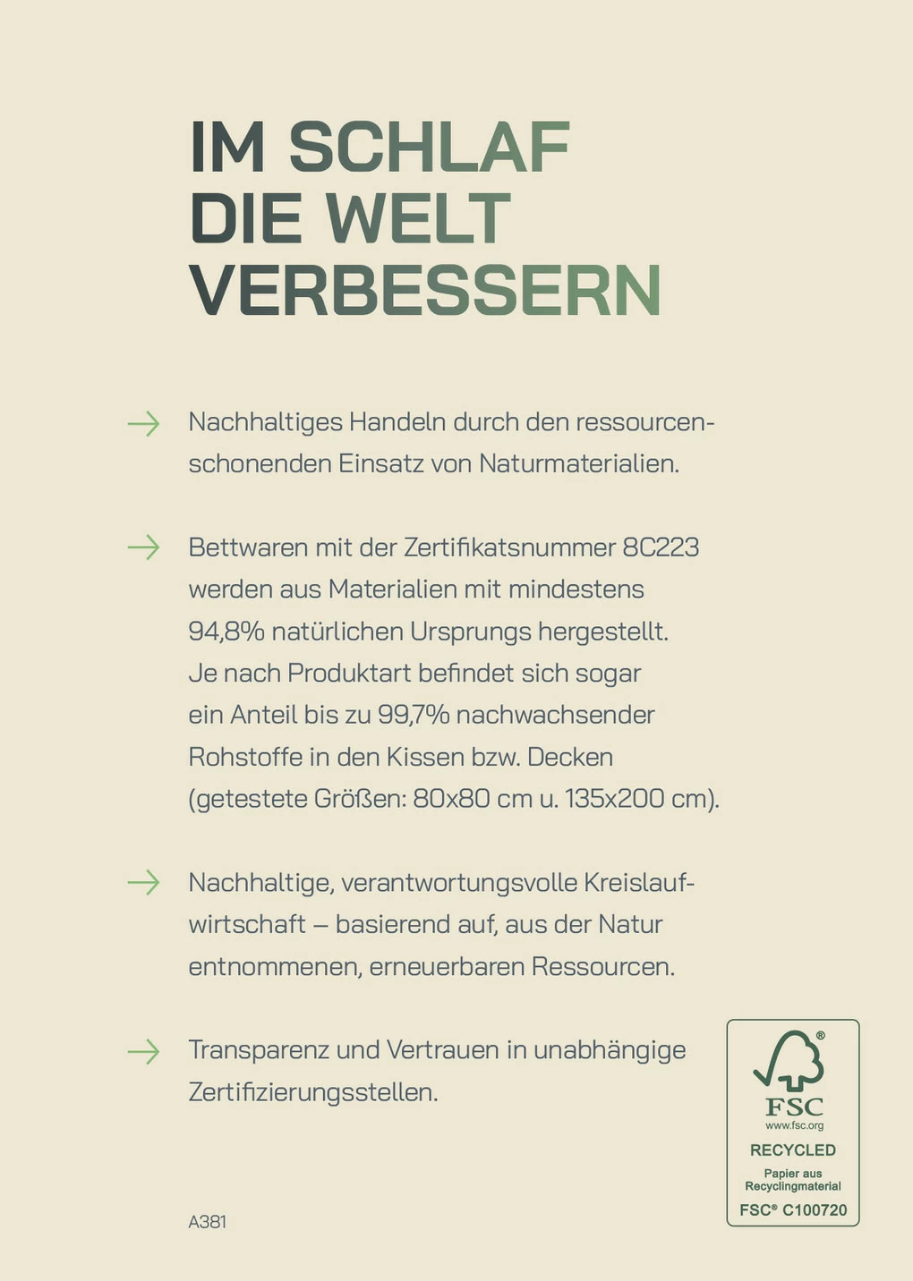 F.a.n. Bettwaren-Programm First Class