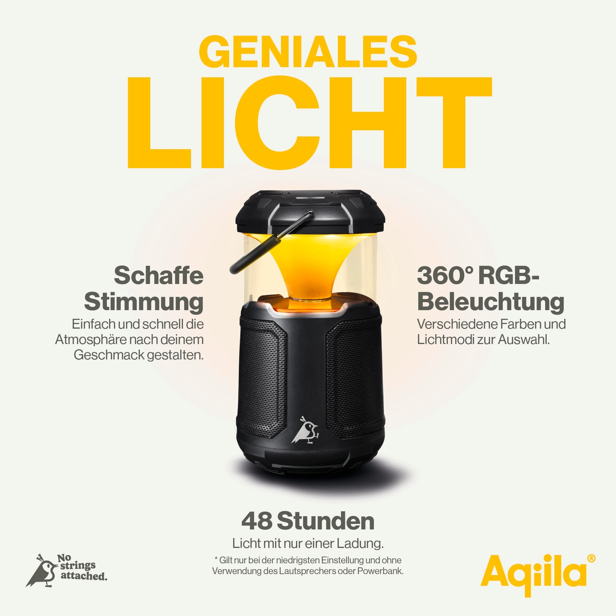 Aqiila Soundbird B10 3 in 1 Lampe, Lautsprecher und Powerbank 10000 mAh