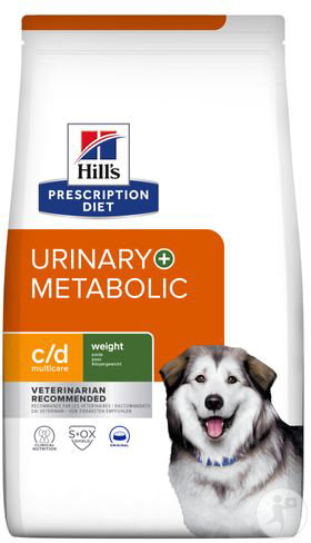 Hill's Prescription Diet Canine C/D Urinary+ Weight Care Metabolic Aliment Pour Chien 12 kg