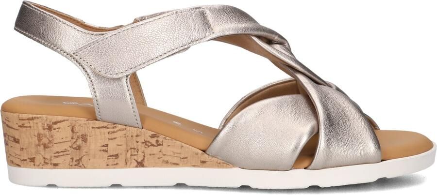 Gabor 761 Sandalen Met Sleehak Dames Zilverkleurig