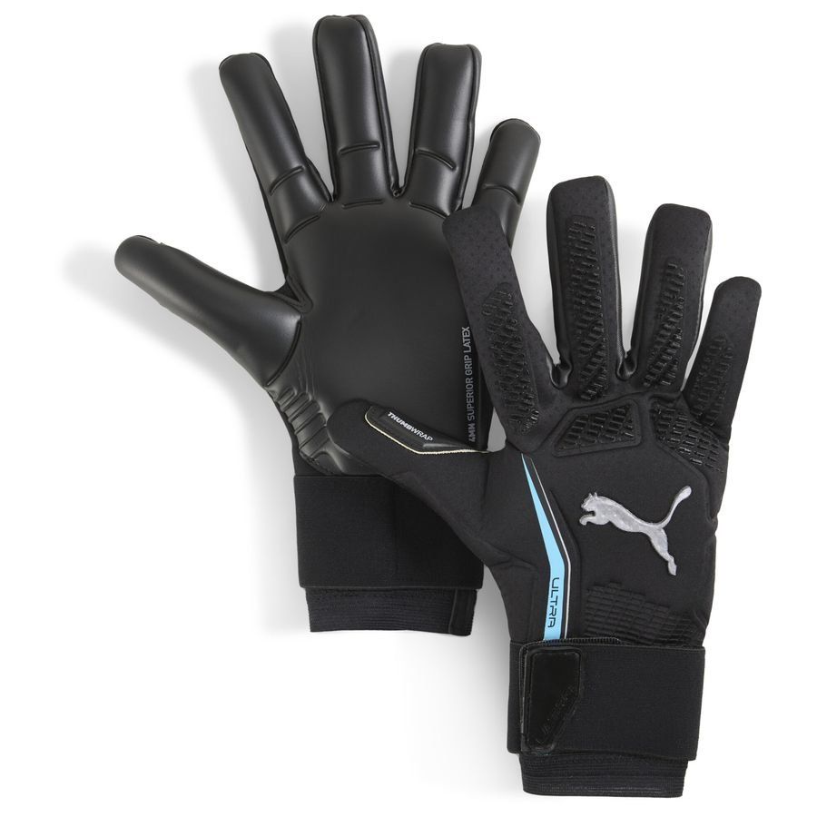 PUMA Gants de Gardien Ultra Ultimate Hybrid Eclipse - Noir/Argenté/BLeu