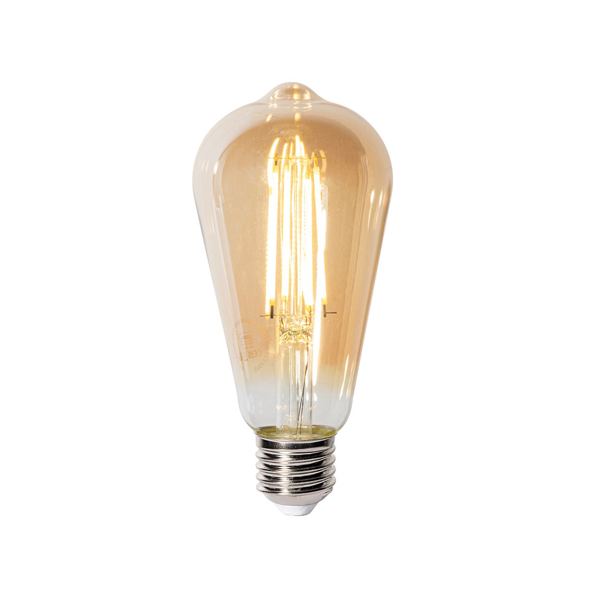 E27 3-staps dimbare LED lamp ST64 goud 6W 700 lm 2700K