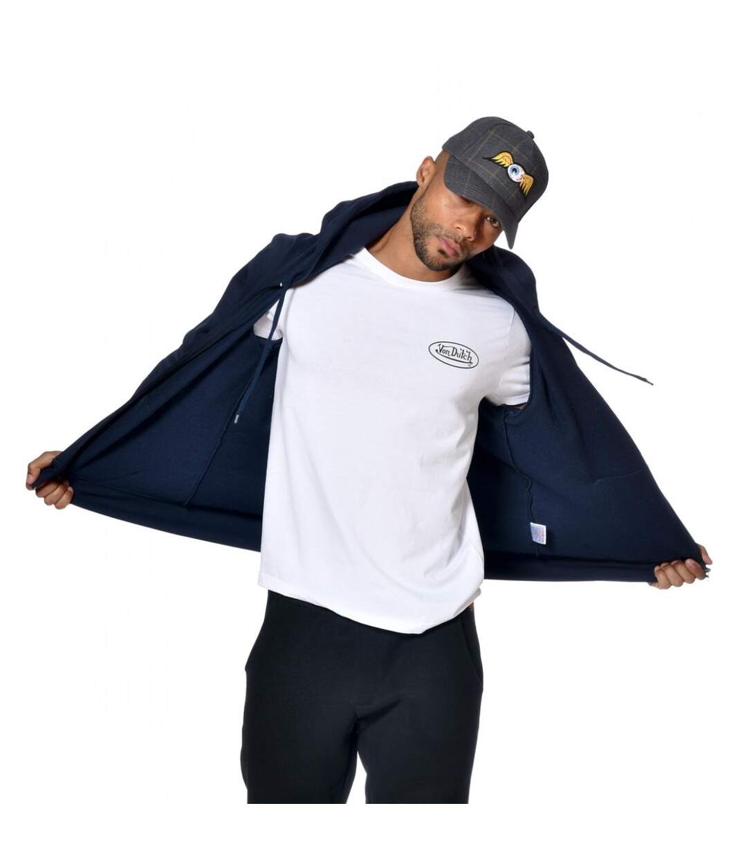 Sweat Von Dutch homme zippé à capuche imprimé devant Sliman