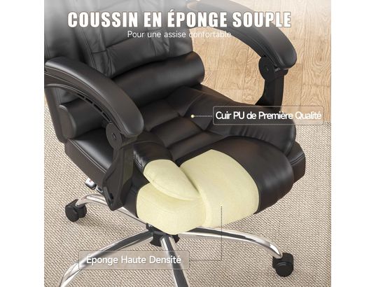 RATTANTREE - Fauteuil de bureau inclinable noir