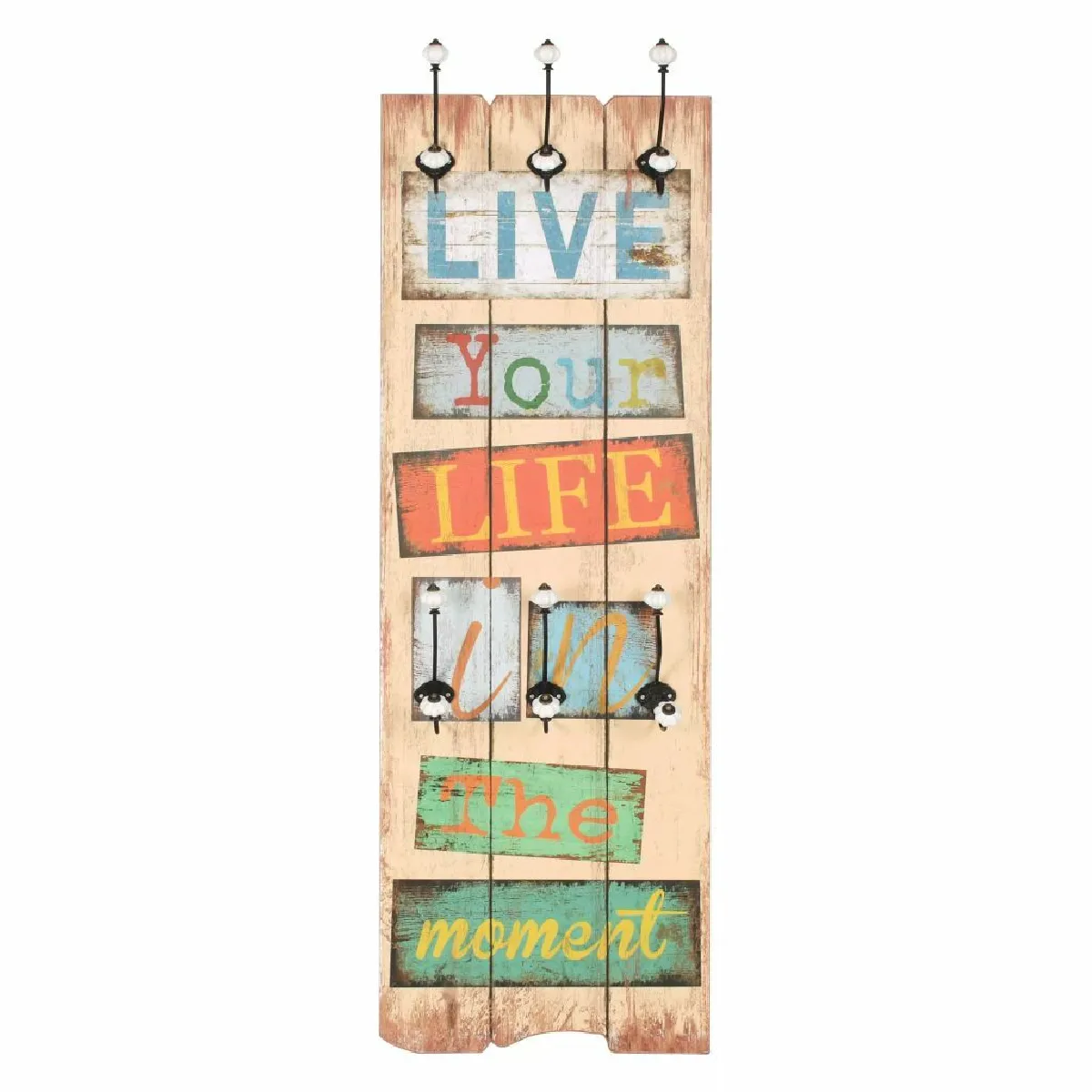Decoshop26 Porte-manteau Live Life DEC024194