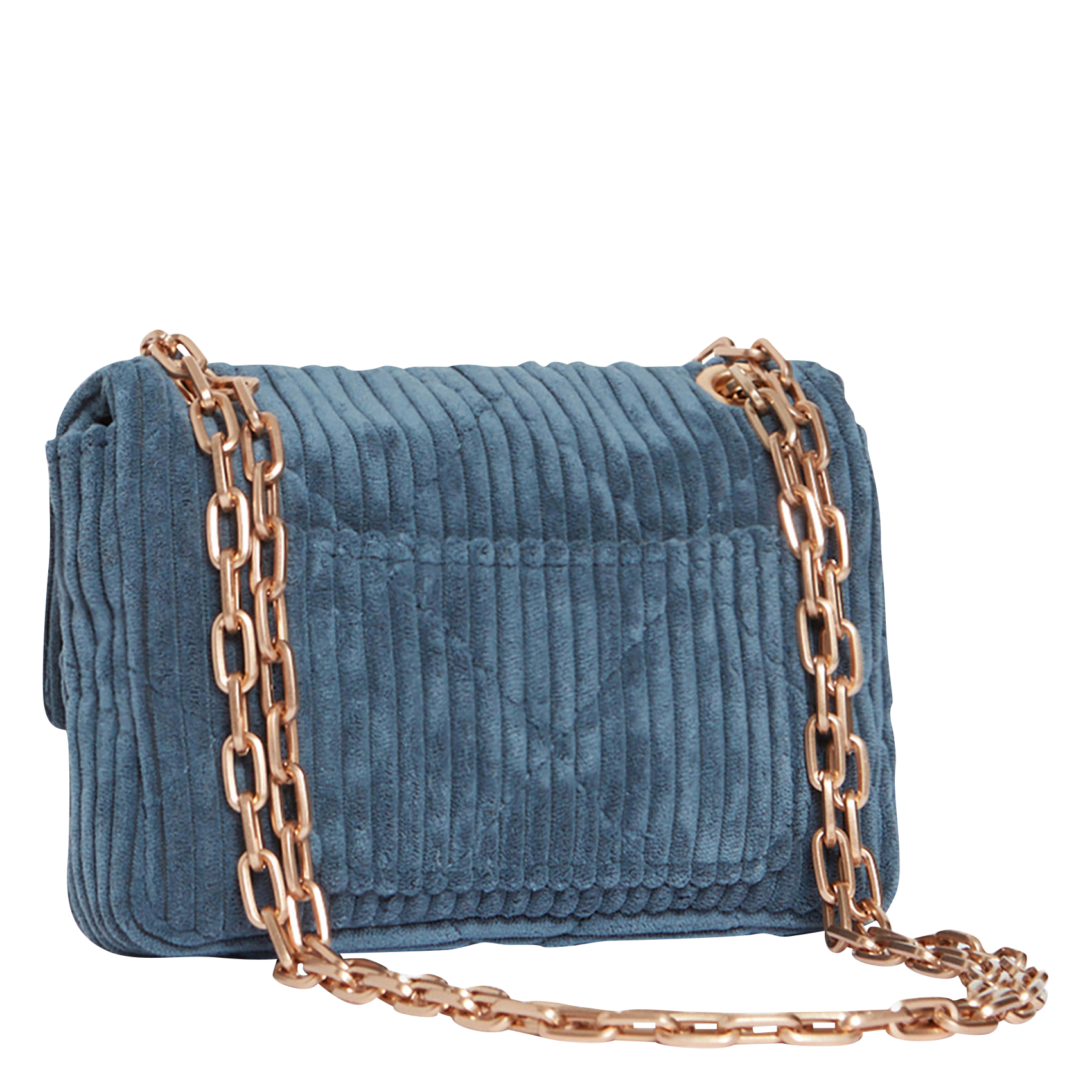 NANO MOON - Sac épaule en velours côtelé| Bleu
