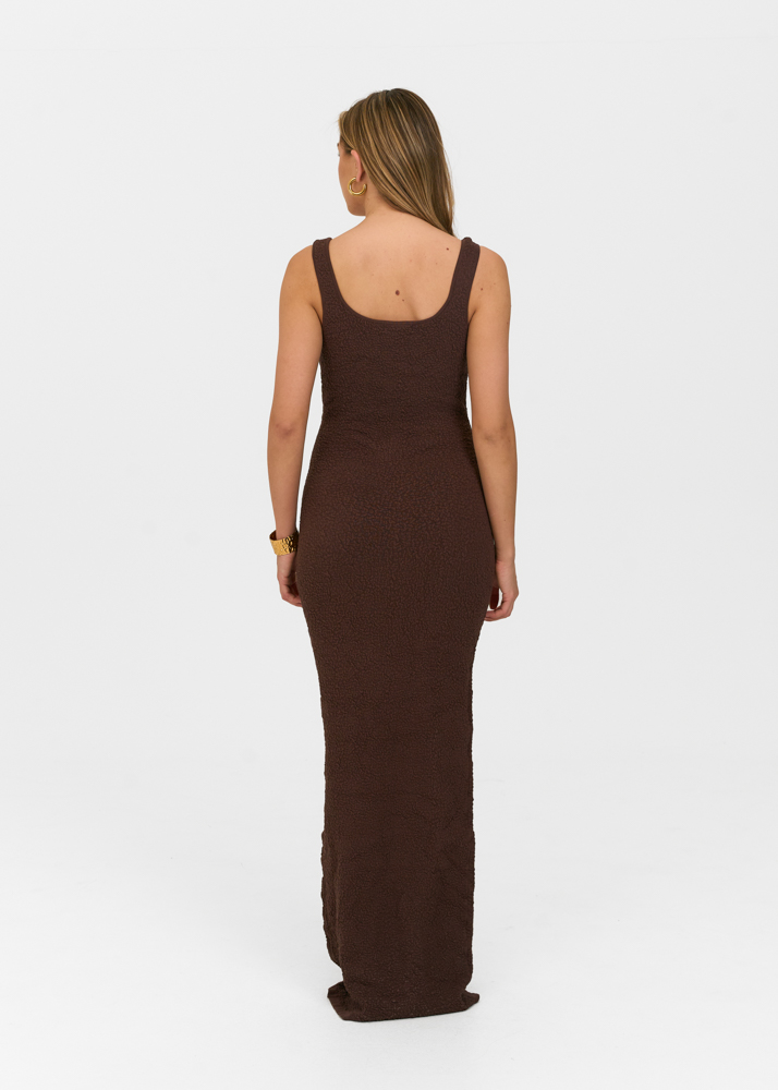Ivana jurk choco bruin
